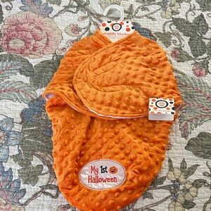 Little Me Orange Halloween Swaddle Blanket